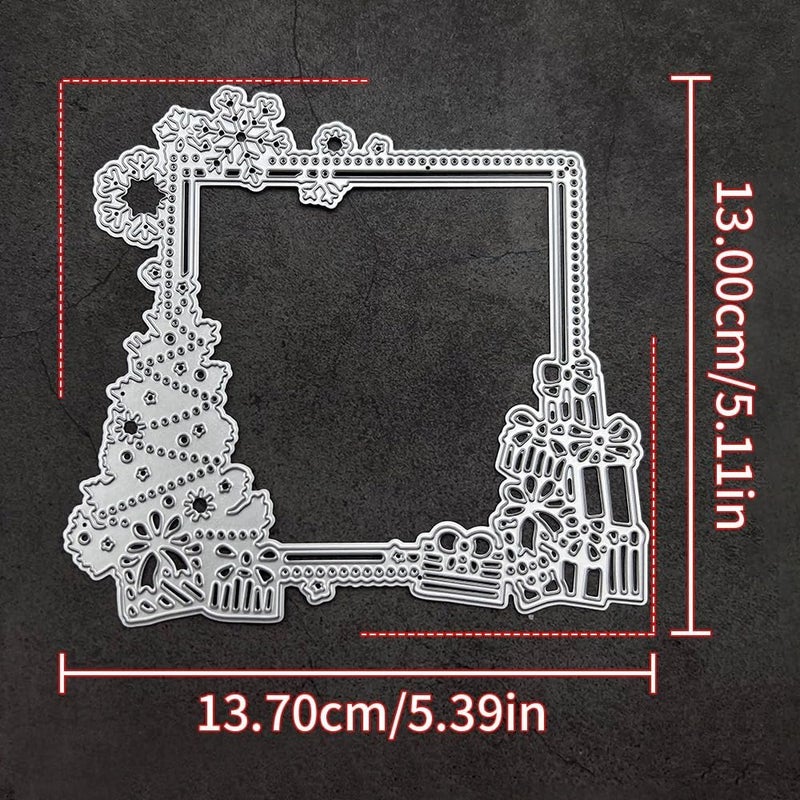 Lapoo Metal Cutting Die for Scrapbooking, 3D Backgrounds Frame New Cutting Dies DIY Album Card Making Decor Paper Metal Die Cuts Party Wedding Decorations (Christmas Gift Frame 5.4 x 5.1 in) - Image 3